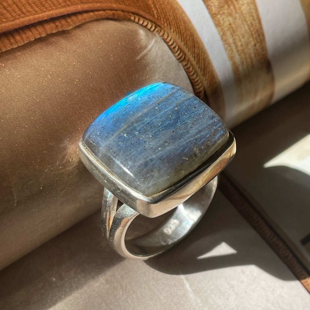 Labradorite Ring in 925 Sterling silver Heirloom ring adjustable size ring